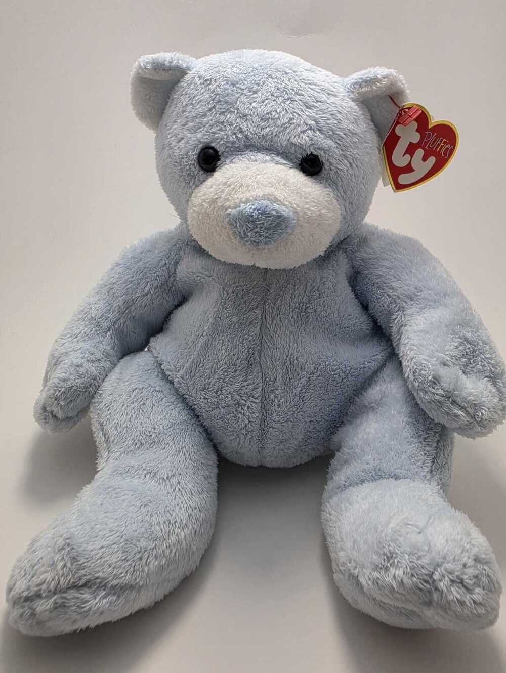 Ty Pluffies Collection “Tinker” the Blue Bear Plush RARE (10 inch)